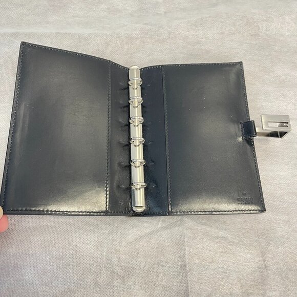 GUCCI Vintage Black Leather Notebook Cover - Preowned - Picture 7 of 10